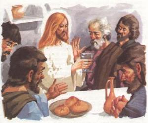 Puzle Jesus abençoou o Pão eo Vinho na Última Ceia