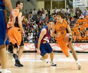 Puzle Jogando um jogo de basquete