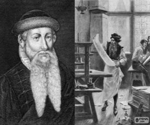 Puzle Johannes Gutenberg (1398-1468), inventor da moderna imprensa