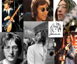 Puzle John Lennon (1940 - 1980) músico e compositor que se tornou mundialmente famoso como um dos membros fundadores dos The Beatles.