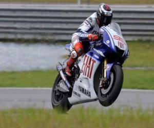 Puzle Jorge Lorenzo que levanta a roda