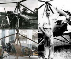 Puzle Juan de la Cierva y Codorniu (1895 - 1936) inventou o autogiro, precursor da unidade hoje de helicóptero.