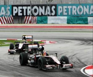 Puzle Karun Chandhok, Bruno Senna - HRT - Sepang 2010