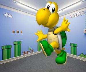 Puzle Koopa Troopa, tartarugas bípedes são inimigos nos jogos do Mario