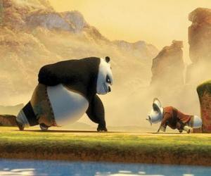 Puzle Kung Fu Panda em um dos treinadores eo mestre Shifu Fu