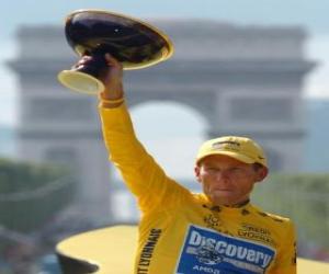 Puzle Lance Armstrong com um troféu