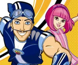 Puzle LazyTown. Sportacus e Stephanie