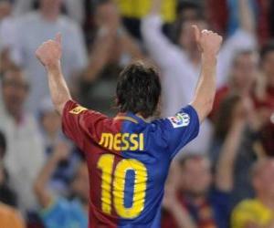 Puzle Leo Messi comemorando um gol