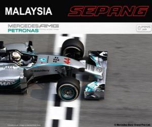 Puzle Lewis Hamilton campeão do Grand Prix da Malásia 2014