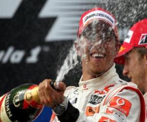 Puzle Lewis Hamilton celebra a vitória em Istambul, Turquia Grand Prix (2010)