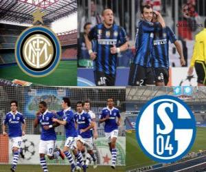 Puzle Liga dos Campeões - UEFA Champions League Bairro-de-final em 2010-11, o FC Internazionale Milano - FC Schalke 04
