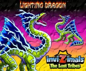 Puzle Lightning Dragon. Invizimals Tribos Perdidas. Este invizimal dragon domina o poder do relâmpago e do trovão