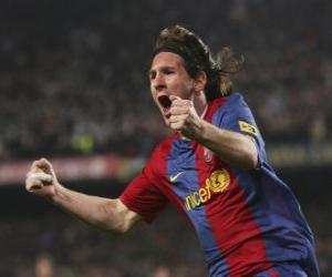 Puzle Lionel Messi comemora um gol