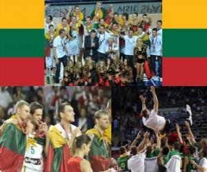 Puzle Lituânia, terceira classificada do Campeonato do Mundo 2010 FIBA na Turquia