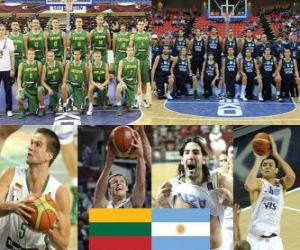 Puzle Lituânia - Argentina, o bairro até final de 2010 FIBA World Championship na Turquia