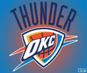 Puzle Logo de Oklahoma City Thunder, equipe da NBA. Divisão Noroeste, Conferência Oeste