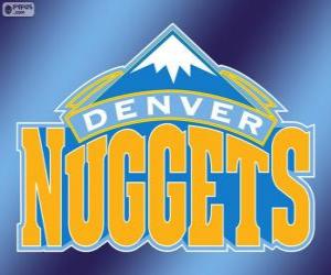 Puzle Logo Denver Nuggets equipe da NBA. Divisão Noroeste, Conferência Oeste