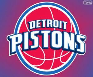 Puzle Logo Detroit Pistons, equipa da NBA. Divisão Central, Conferência Leste