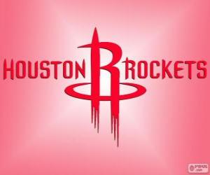 Puzle Logo Houston Rockets, equipe da NBA. Divisão Sudoeste, Conferência Oeste