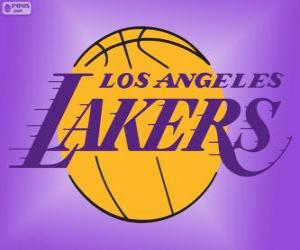 Puzle Logo Los Angeles Lakers, equipe da NBA, Divisão do Pacífico, Conferência Oeste