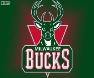 Puzle Logo Milwaukee Bucks, time da NBA. Divisão Central, Conferência Leste