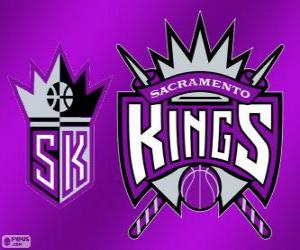 Puzle Logo Sacramento Kings, equipe da NBA. Divisão do Pacífico, Conferência Oeste