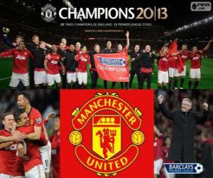 Puzle Manchester United, campeão da Premier League 2012-2013, liga de futebol da Inglaterra