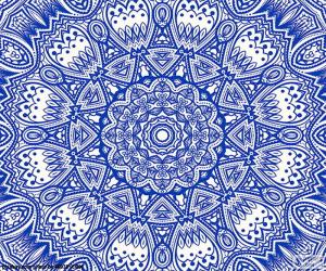 Puzle Mandala de flor azul