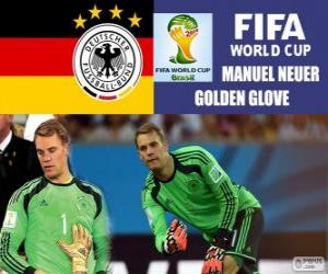 Puzle Manuel Neuer, luva de ouro. Copa do mundo de futebol Brasil 2014