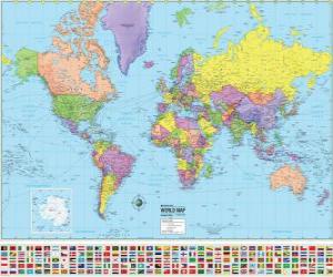 Puzle Mapa com os limites dos países do mundo