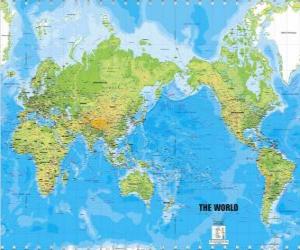 Puzle Mapa-múndi. Mapa do mundo. Projecção de Mercator