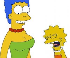Puzle Marge gritos surpreso vendo Lisa