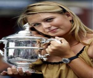 Puzle Maria Sharapova com um troféu