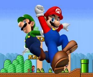 Puzle Mario e seu irmão Luigi, os mais famosos encanadores