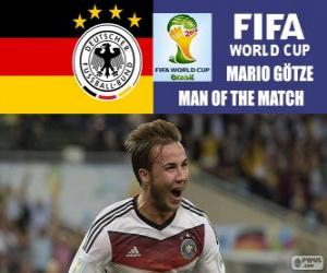 Puzle Mario Götze, melhor jogador da final. Copa do mundo de futebol Brasil 2014