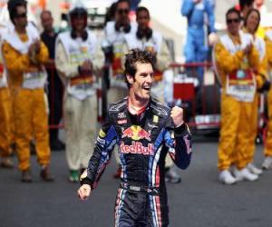 Puzle Mark Webber comemorou sua vitória no Circuito da Catalunha, Espanha Grand Prix (2010)