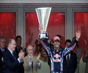 Puzle Mark Webber comemorou sua vitória em Monte-Carlo, Monaco Grand Prix (2010)