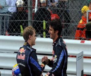 Puzle Mark Webber e Sebastian Bull - Vettel Red - Monte Carlo de 2010 (primeiro e segundo classificados)