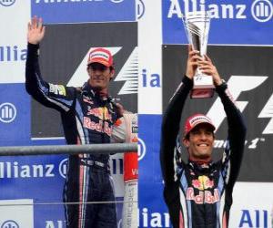 Puzle Mark Webber - Red Bull - Spa-Francorchamps, na Bélgica Grand Prix 2010 (segundo lugar)