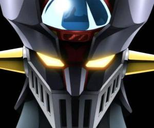 Puzle Mazinger Z, cabeça do gigantesco Super Robot, principal protagonista das aventuras do mangá da série Mazinger Z