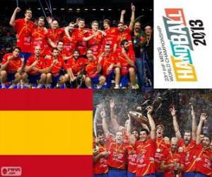 Puzle Medalha de ouro da Espanha na Copa do mundo de andebol 2013