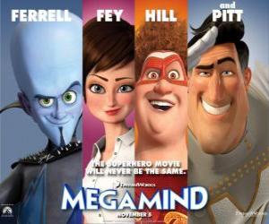 Puzle Megamind ou Megamente personagens principais