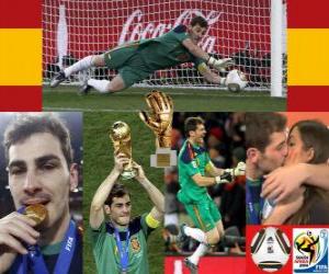 Puzle Melhor guarda-redes Iker Casillas (Gold Glove), da Copa do Mundo 2010 na África do Sul