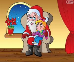 Puzle Menina com Papai Noel