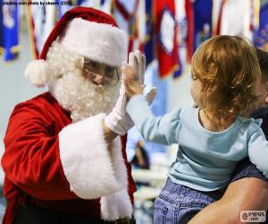 Puzle Menina e Papai Noel