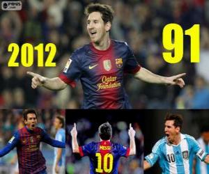 Puzle Messi fecha o 2012 com 91 gols