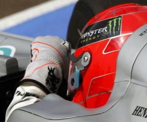 Puzle Michael Schumacher - Mercedes - 2010 Grande Prêmio da Hungria