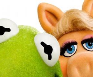 Puzle Miss Piggy e Caco, o Sapo