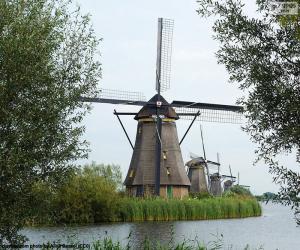 Puzle Moinhos de Kinderdijk, Países Baixos