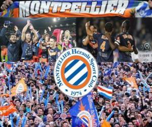Puzle Montpellier Hérault Sport Club, campeão da Liga de futebol francês, Ligue 1, 2011-2012